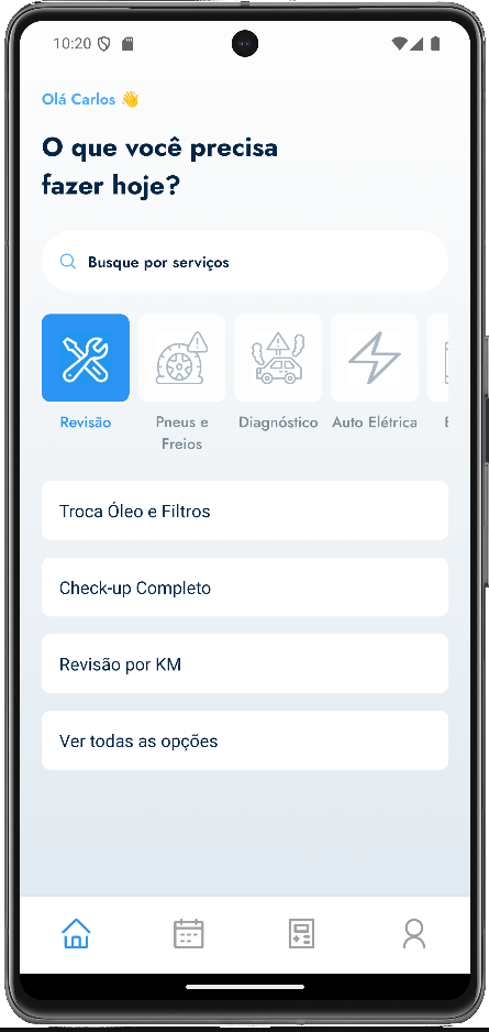 Interface do App ClipCar
